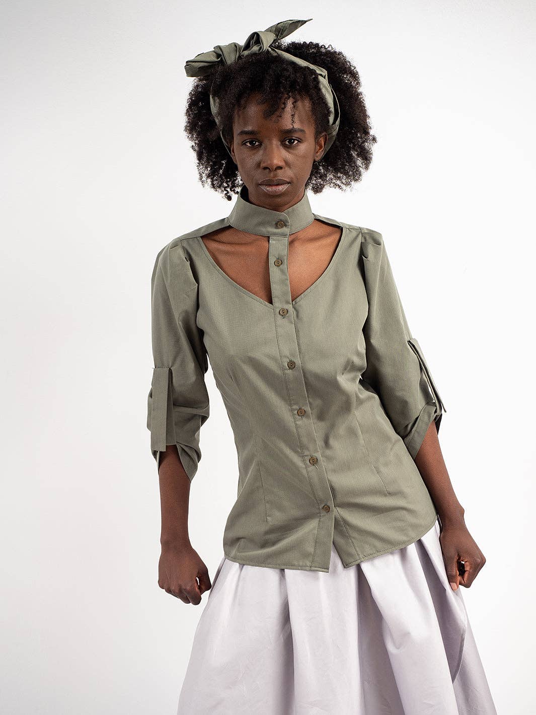 Cut-Out Front Shirt - Above The Crowd Boutique