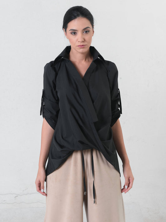 Oversize Shirt with Belt - Above The Crowd Boutique