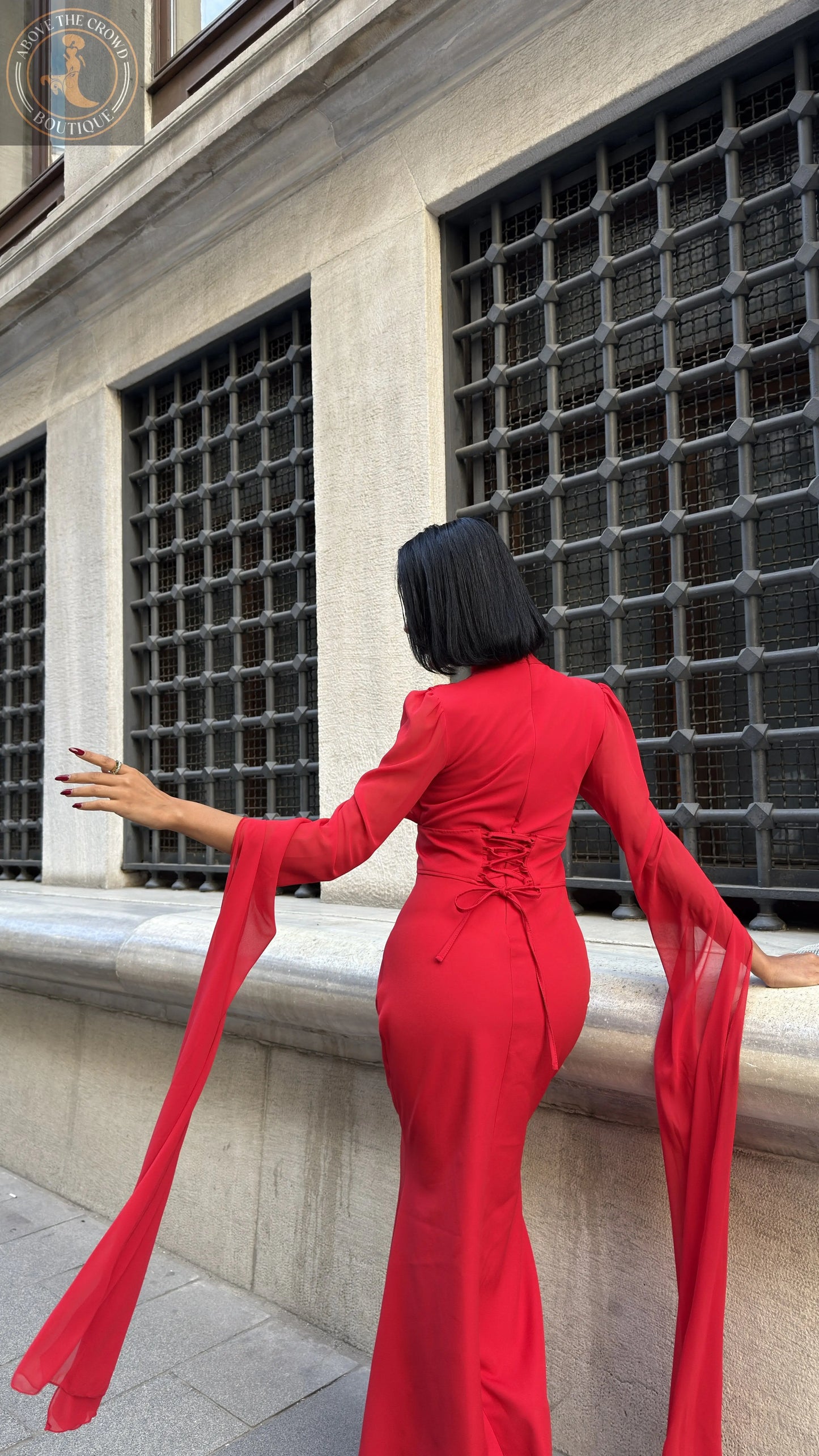 Red Elegant Formal Sheath Dress