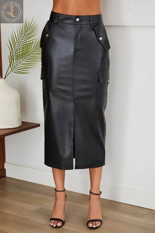 Vent BOUTIQUE i6 MIDI SKIRT WITH CARGO POCKETS - Above the Crowd BOUTIQUE