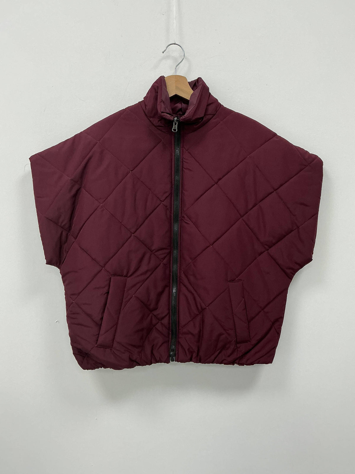 Short-Sleeve Down Puffer Jacket with High Collar - Above the Crowd Boutique
