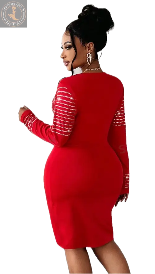 ATCBoutique Plus Size Women Elegant Rhinestone Dress 3XL ATCBoutique