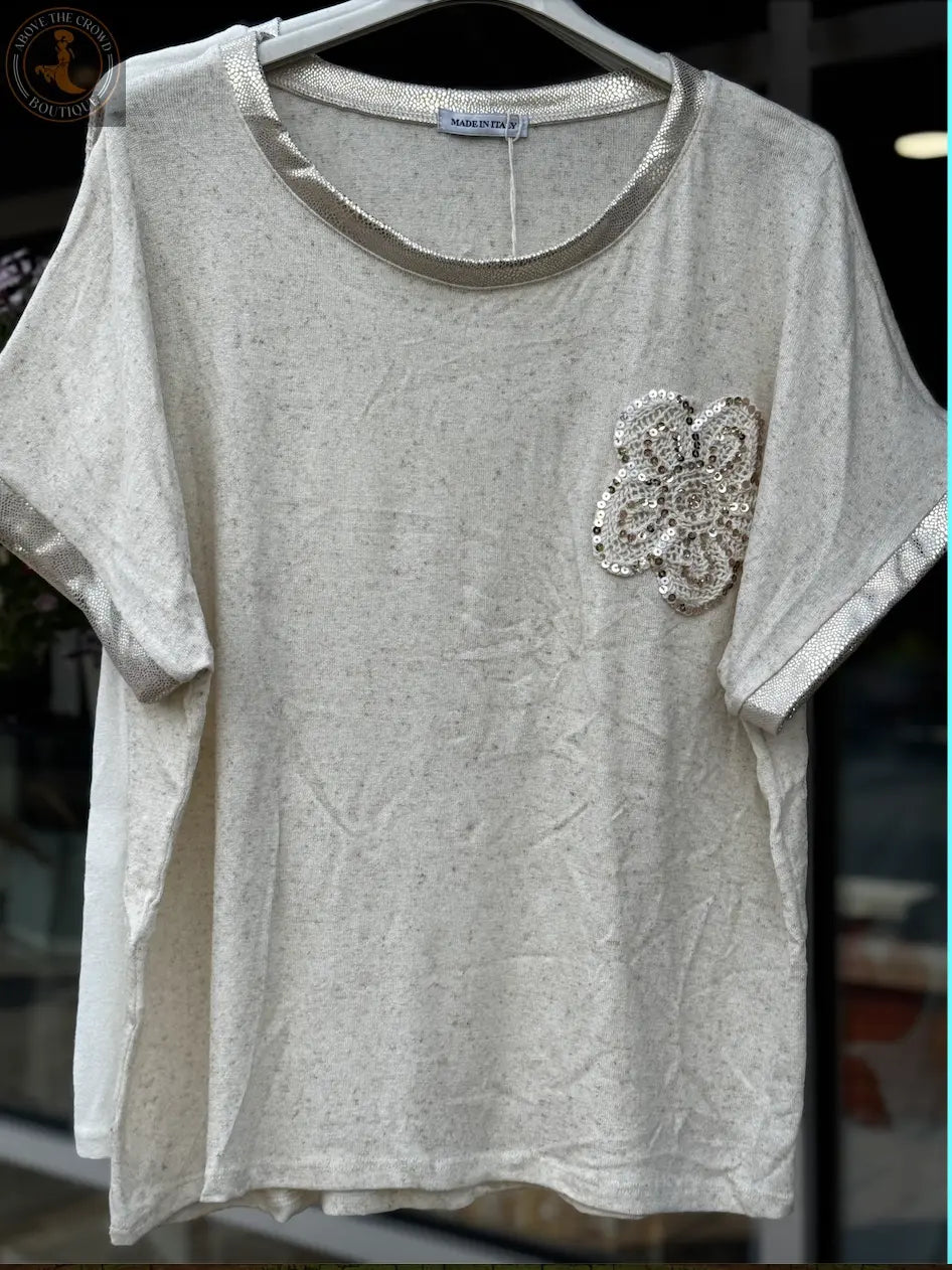 Beaded Embellished T-Shirts: Unique European Style | Above The Crowd Boutique Karma
