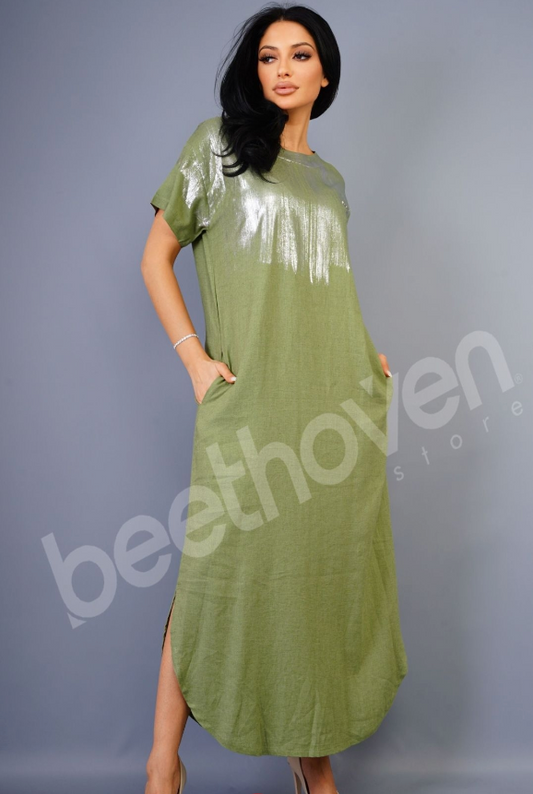 Beethoven Women Long Linen Dress SN4288 Beethoven