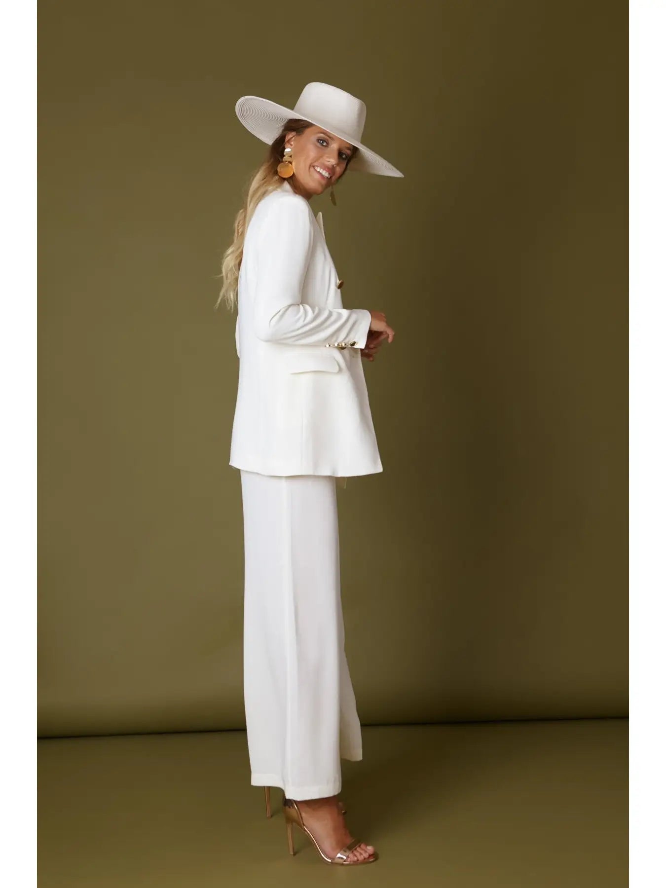 Bibi Blazer & Libi Culottes Suit - European Style, Gold Buttons Bruna