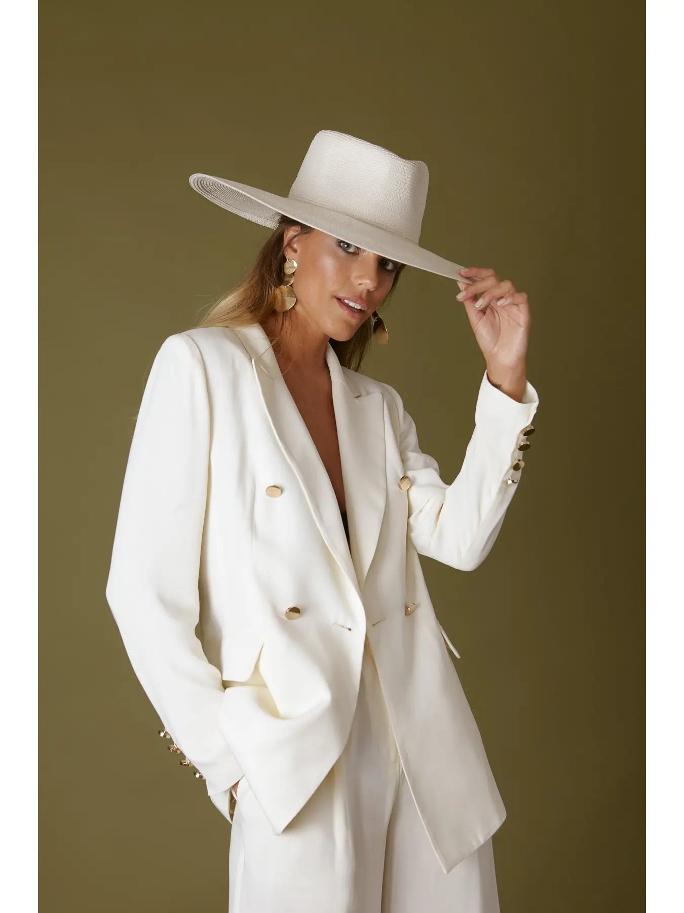 Bibi Blazer & Libi Culottes Suit - European Style, Gold Buttons Bruna