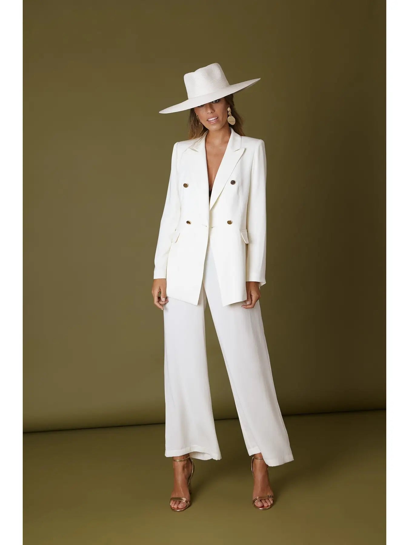 Bibi Blazer & Libi Culottes Suit - European Style, Gold Buttons Bruna