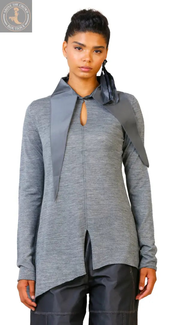 Bize 24W-BT045 Big Pointed Collar Knitwear Sweater Bize