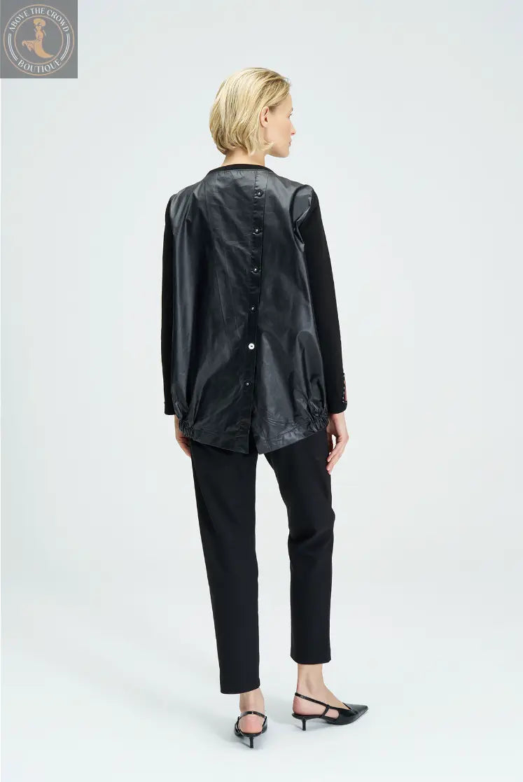 Bize 24W-BZ119 Red Patch Fabric Mixed Sweater Bize