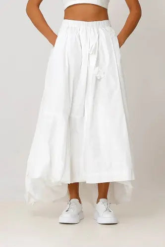 Bize Balloon Women White Skirt BZ5546 Bize