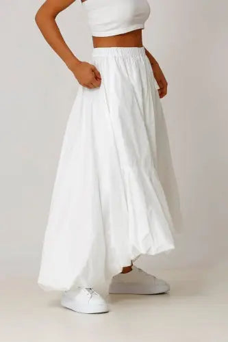 Bize Balloon Women White Skirt BZ5546 Bize