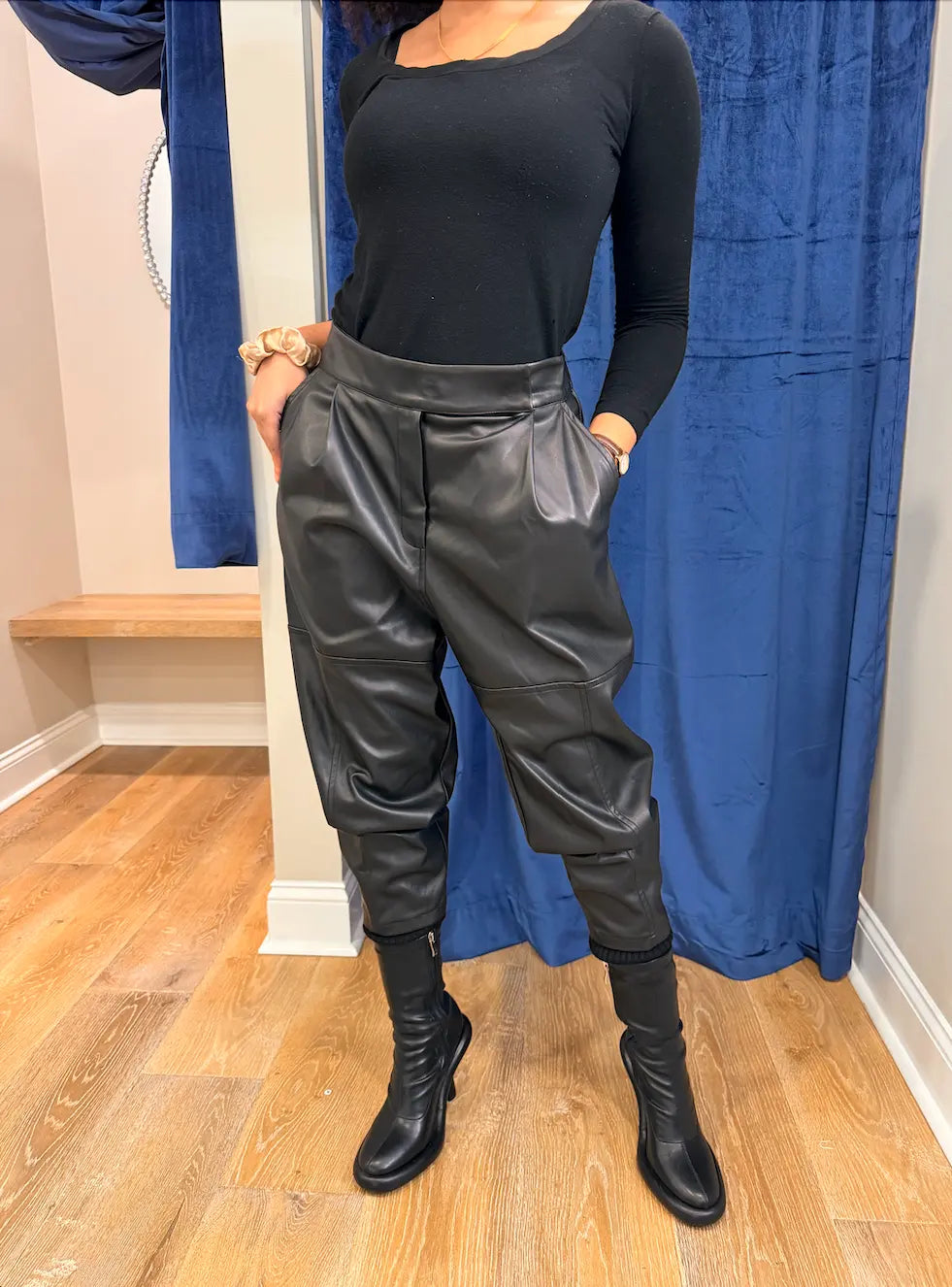 Bize Faux Leather Pants BZE 5474 Bize