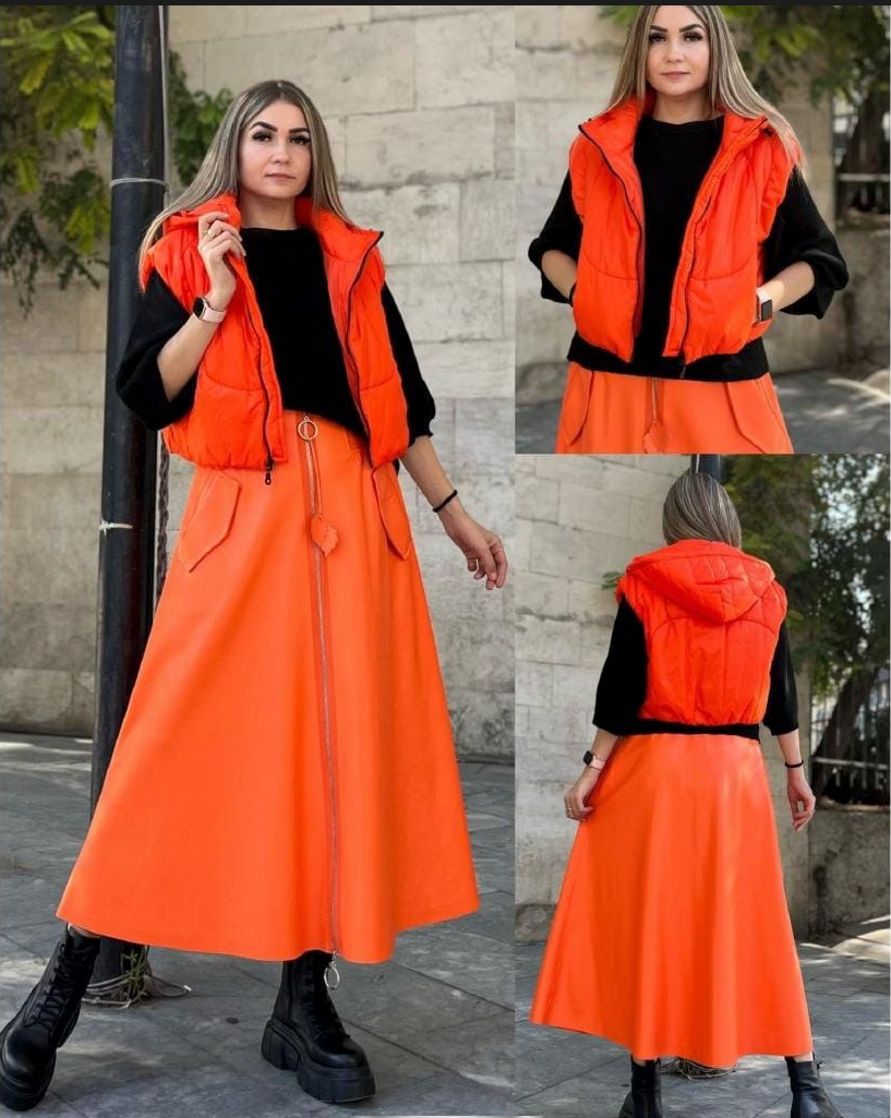 Bize Faux Leather Skirt 24W-BZ5439 Bize