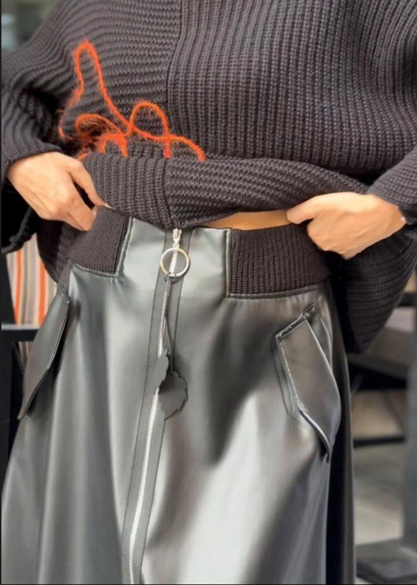 Bize Faux Leather Skirt 24W-BZ5439 Bize