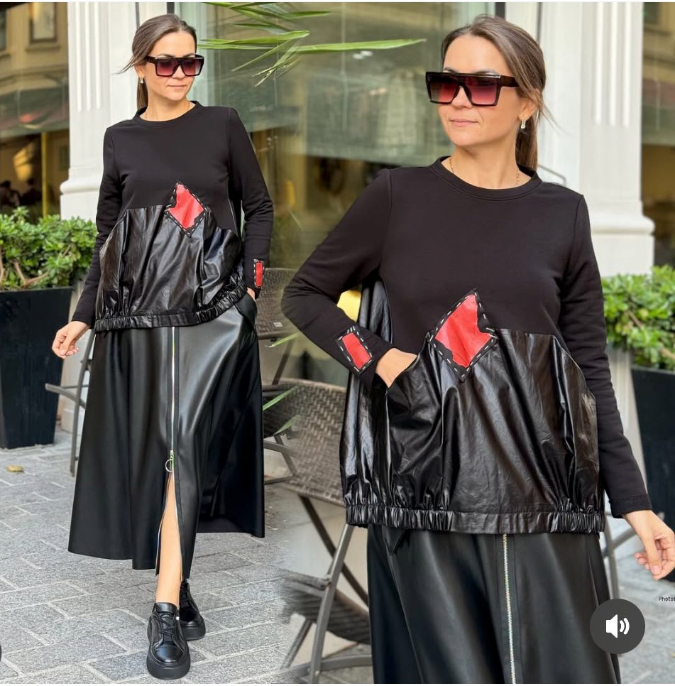 Bize Faux Leather Skirt 24W-BZ5439 Bize