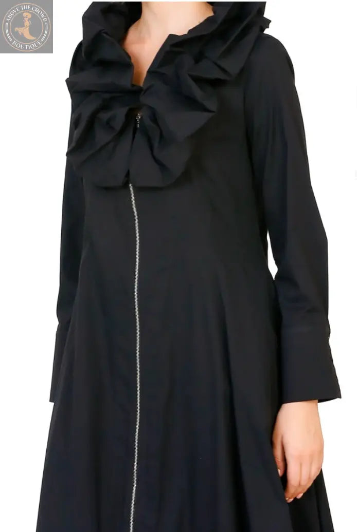 Bize Gathered Collar Zipper Front Dress 24W-BZ2010 Bize