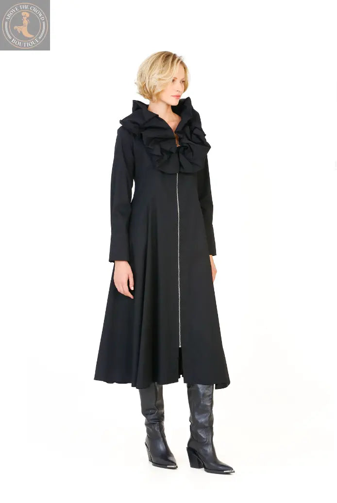 Bize Gathered Collar Zipper Front Dress 24W-BZ2010 Bize