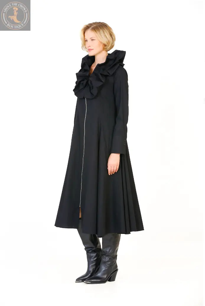 Bize Gathered Collar Zipper Front Dress 24W-BZ2010 Bize