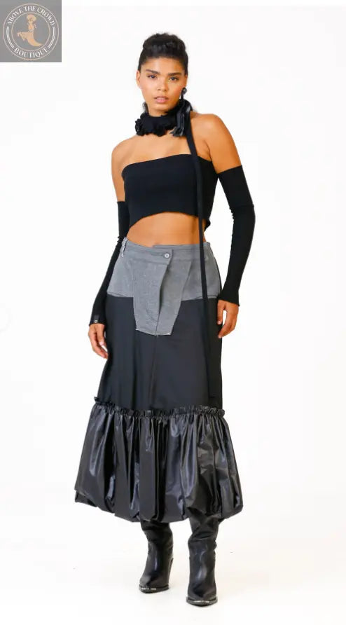 Bize Layered Maxi Skirt - High-Waisted, Unique Design | Above The Crowd Boutique Bize