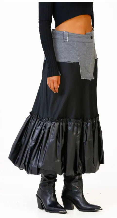 Bize Layered Maxi Skirt - High-Waisted, Unique Design | Above The Crowd Boutique Bize