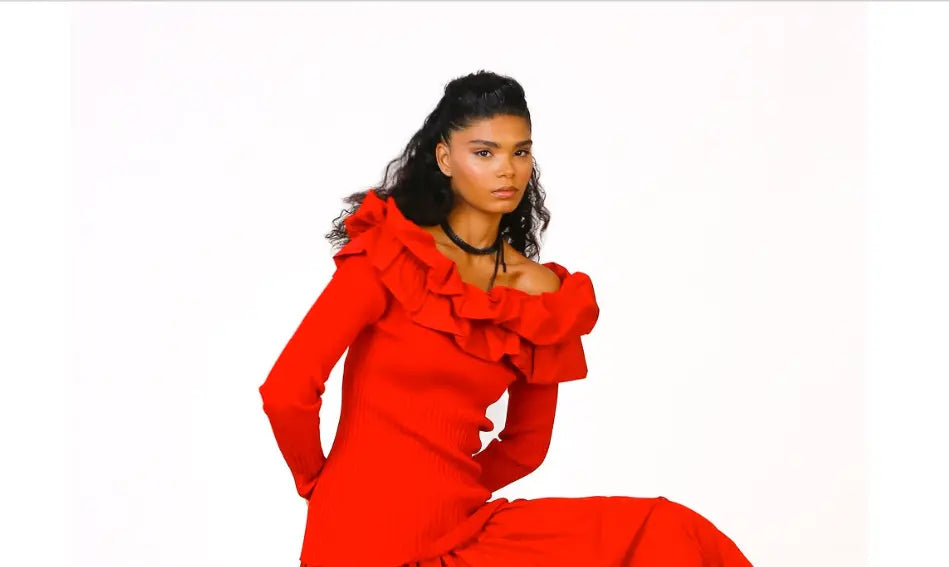 Bize Low-cut Taffeta Gathered Knitwear Blouse 24W-BT070 Bize