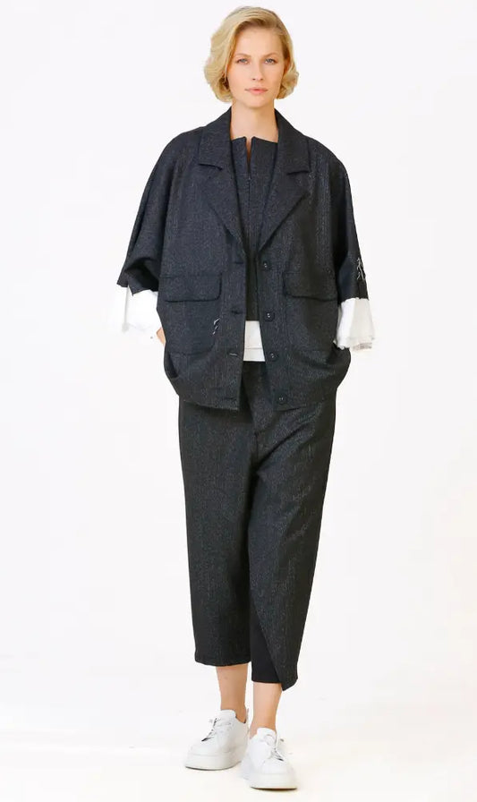 Bize Oversize Jacket with White Fabric Sleeves 24W-BC5002 Bize