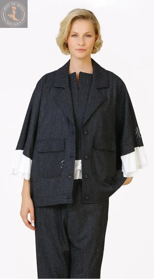 Bize Oversize Jacket with White Fabric Sleeves 24W-BC5002 Bize