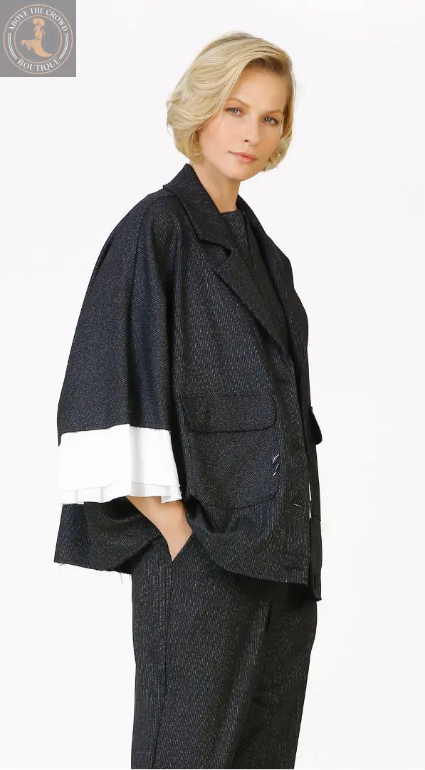 Bize Oversize Jacket with White Fabric Sleeves 24W-BC5002 Bize