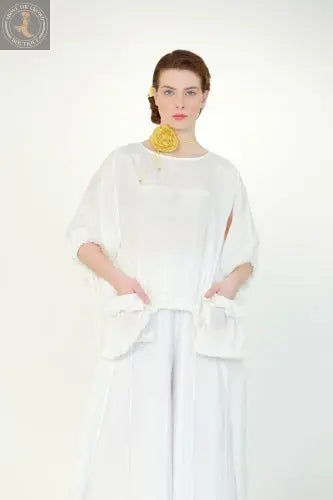 Bize Pleated Pocket Gloss Blouse BZE145 Bize