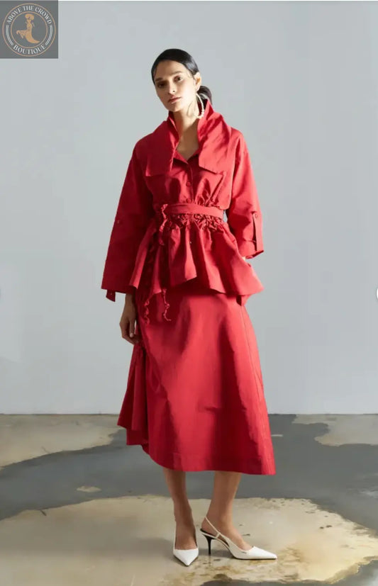 Bize Gathered Taffeta Jacket - Above the Crowd Boutique