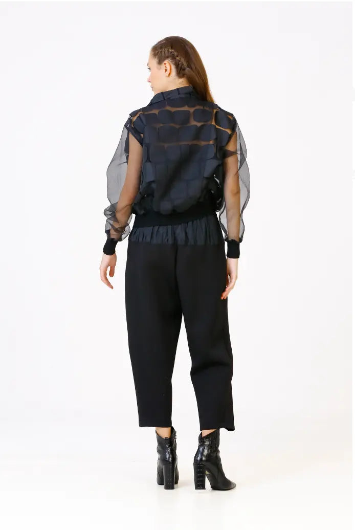 Bize Square Patch Organza Coat 24W-BK8207 Bize