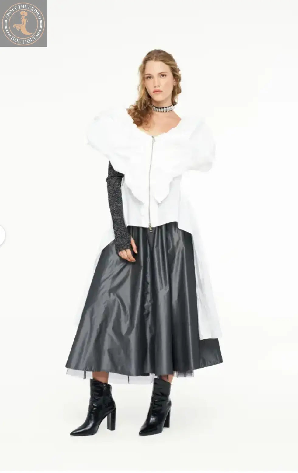 Bize Tuffeta Sculpted Zip-Front Tunic Bize