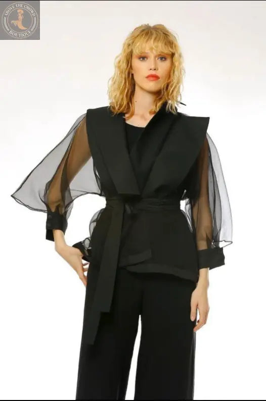 Bize Tulle Black Blouse BZE1041 Bize