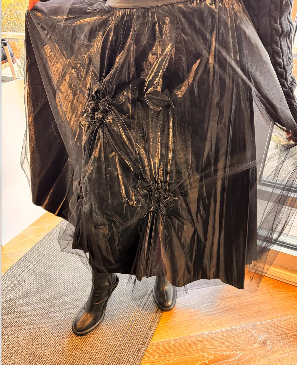 Bize Tulle Covered Gathered Front Skirt 24W-BK8603 Bize