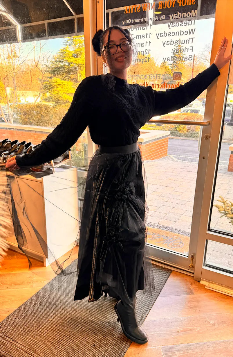 Bize Tulle Covered Gathered Front Skirt 24W-BK8603 Bize