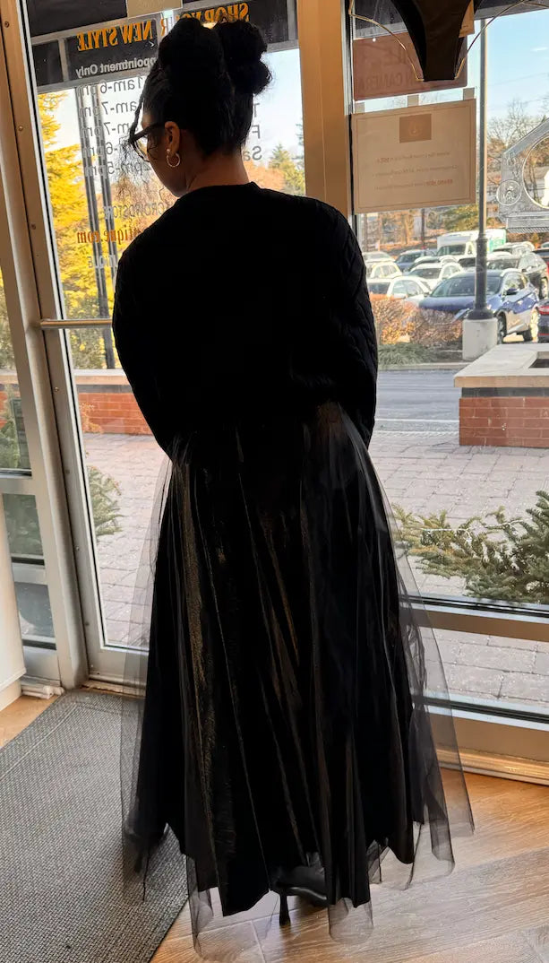 Bize Tulle Covered Gathered Front Skirt 24W-BK8603 Bize