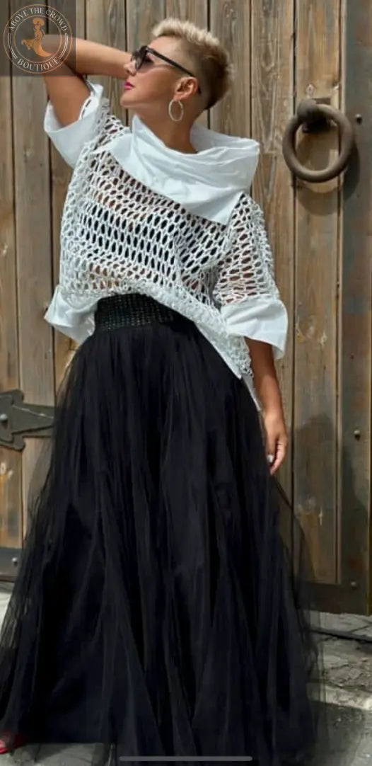 Bize White Netting Blouse BZE067 Bize