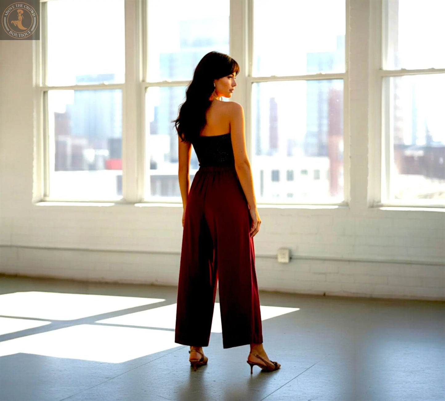 Bize Wrinkled Taffeta Pants - Above the Crowd Boutique