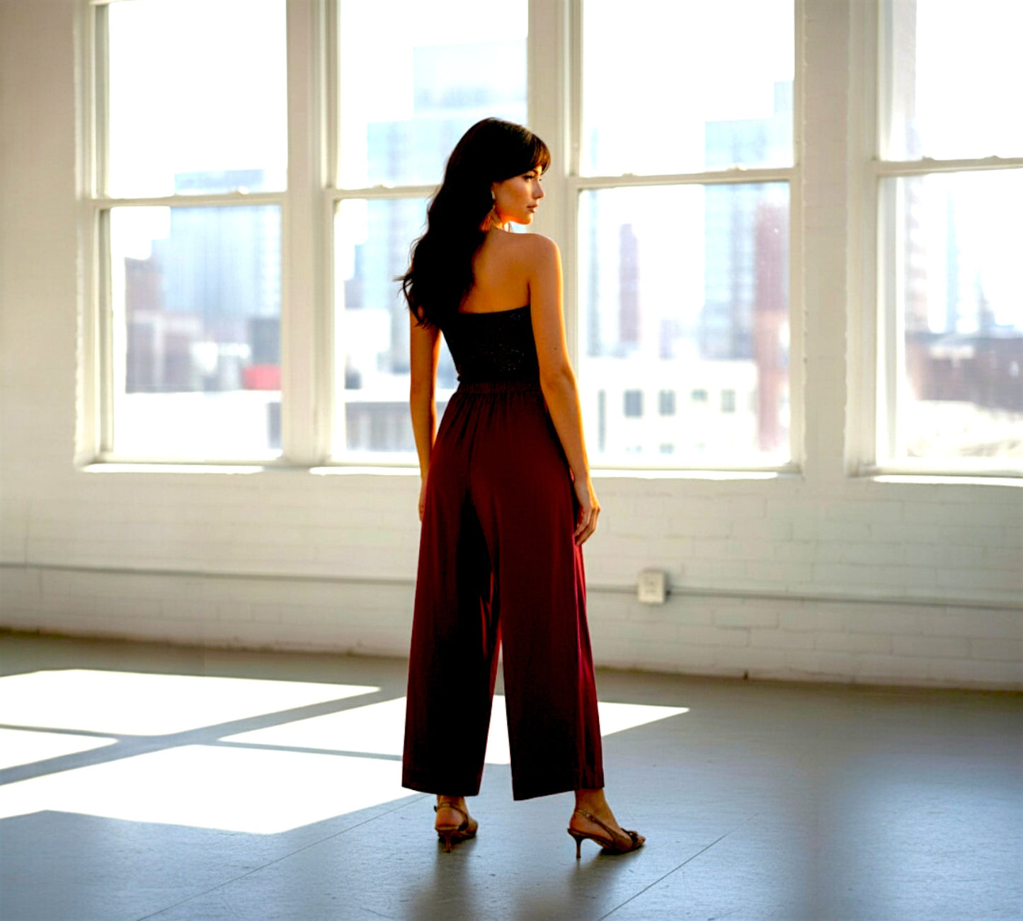 Bize Wrinkled Taffeta Pants - Above the Crowd Boutique