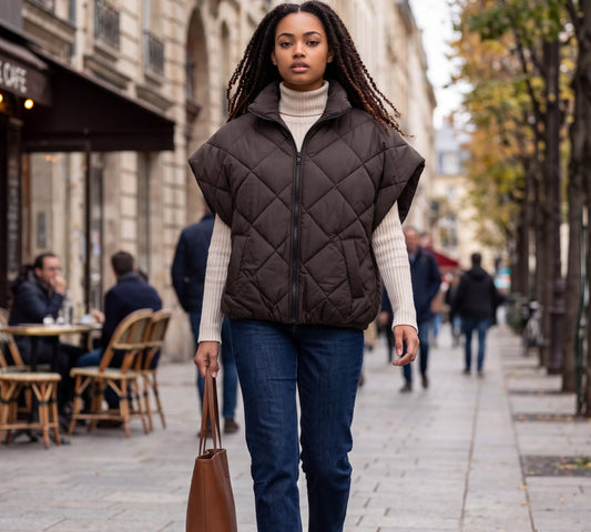 Short-Sleeve Down Puffer Jacket with High Collar - Above the Crowd Boutique