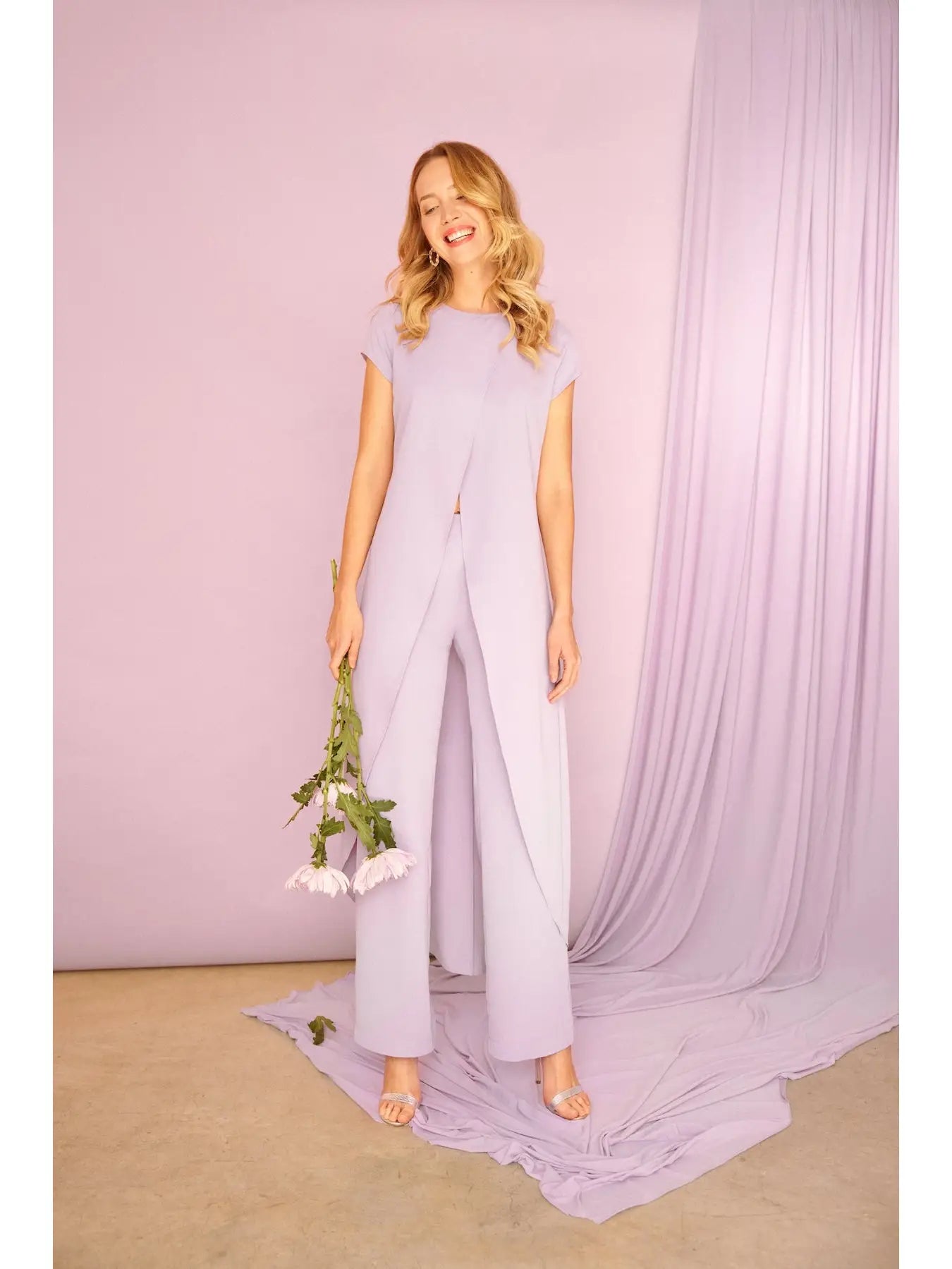 Bruna Maca Plus Pants Lisa Lilac Women Pants Set - Above The Crowd Boutique