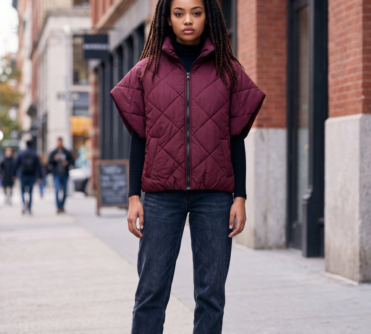 Short-Sleeve Down Puffer Jacket with High Collar - Above the Crowd Boutique