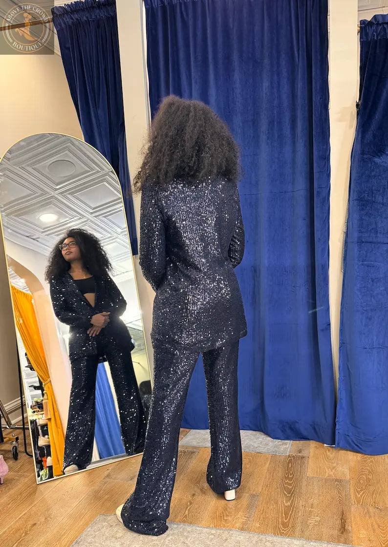 Carmen Milano Navy Sequin Jacket - Elevate Your Evening Style Carmen Milano