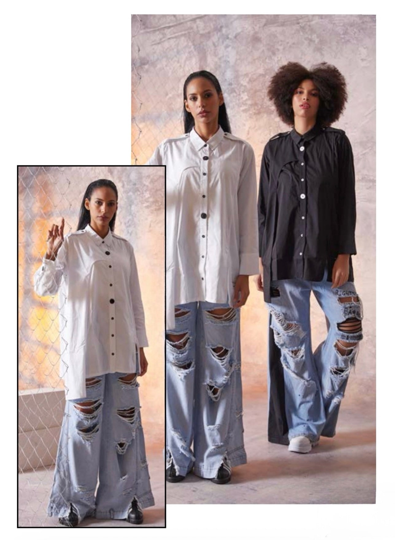 Chic Button-Up Shirt - Black & White Variants for Effortless Style H-4