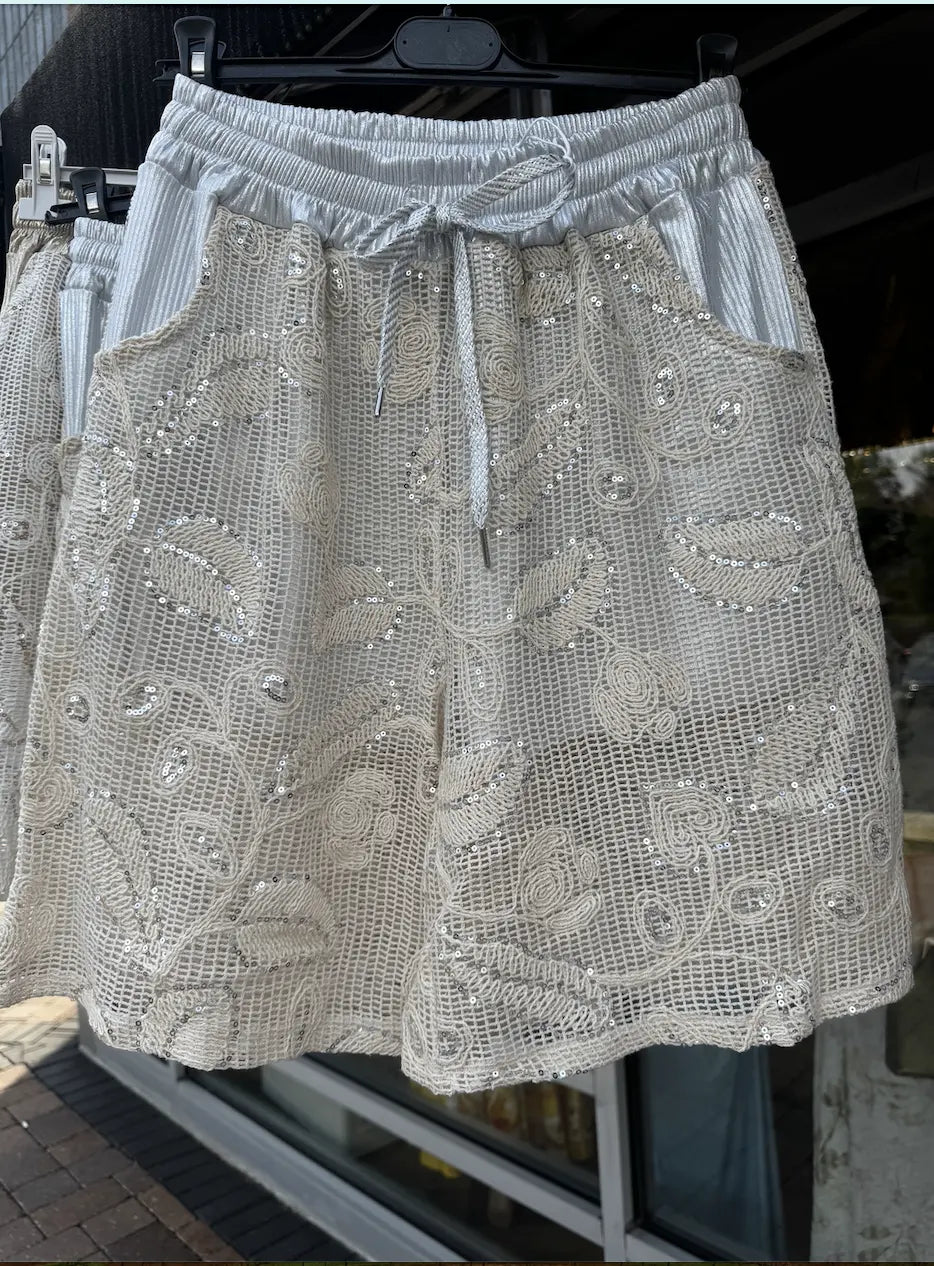 Chic Embroidered Lace Shorts - European Style & Effortless Comfort Karma