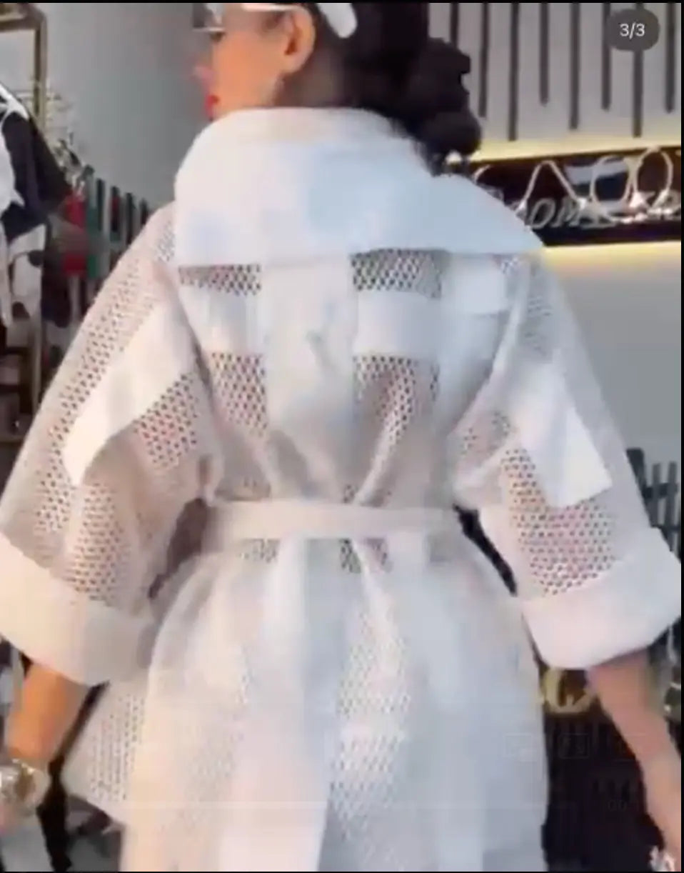 Chic European Mesh Overlay Jacket – Define Your Unique Style & Elevate Elegance Bize