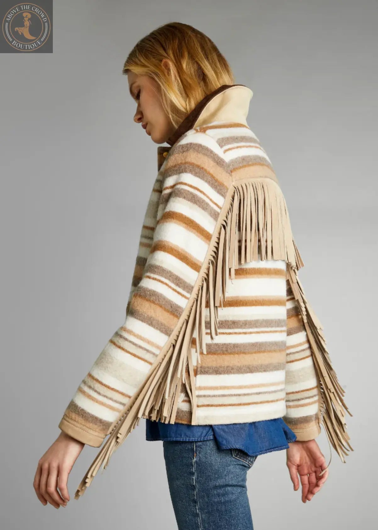Ciao Milano Eva Jacket – Striped Fringe Statement Piece Ciao Milano
