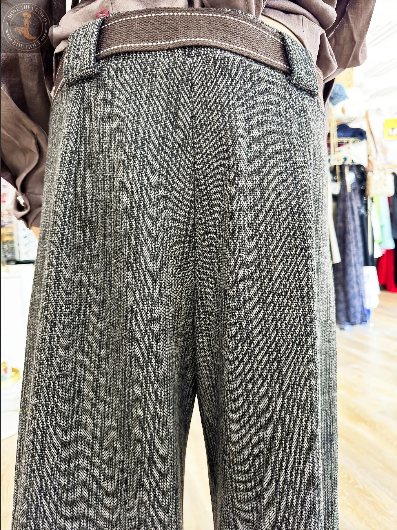 Corduroy Wide-Leg Trousers by Above The Crowd Boutique Karma