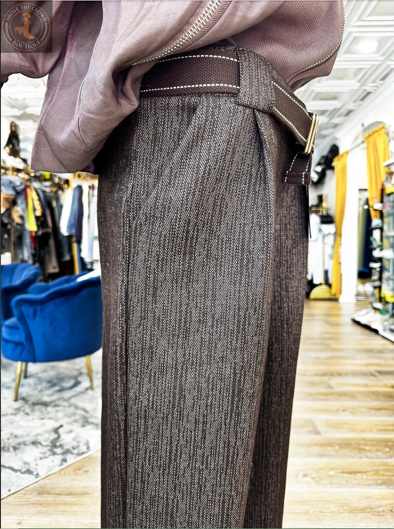 Corduroy Wide-Leg Trousers by Above The Crowd Boutique Karma