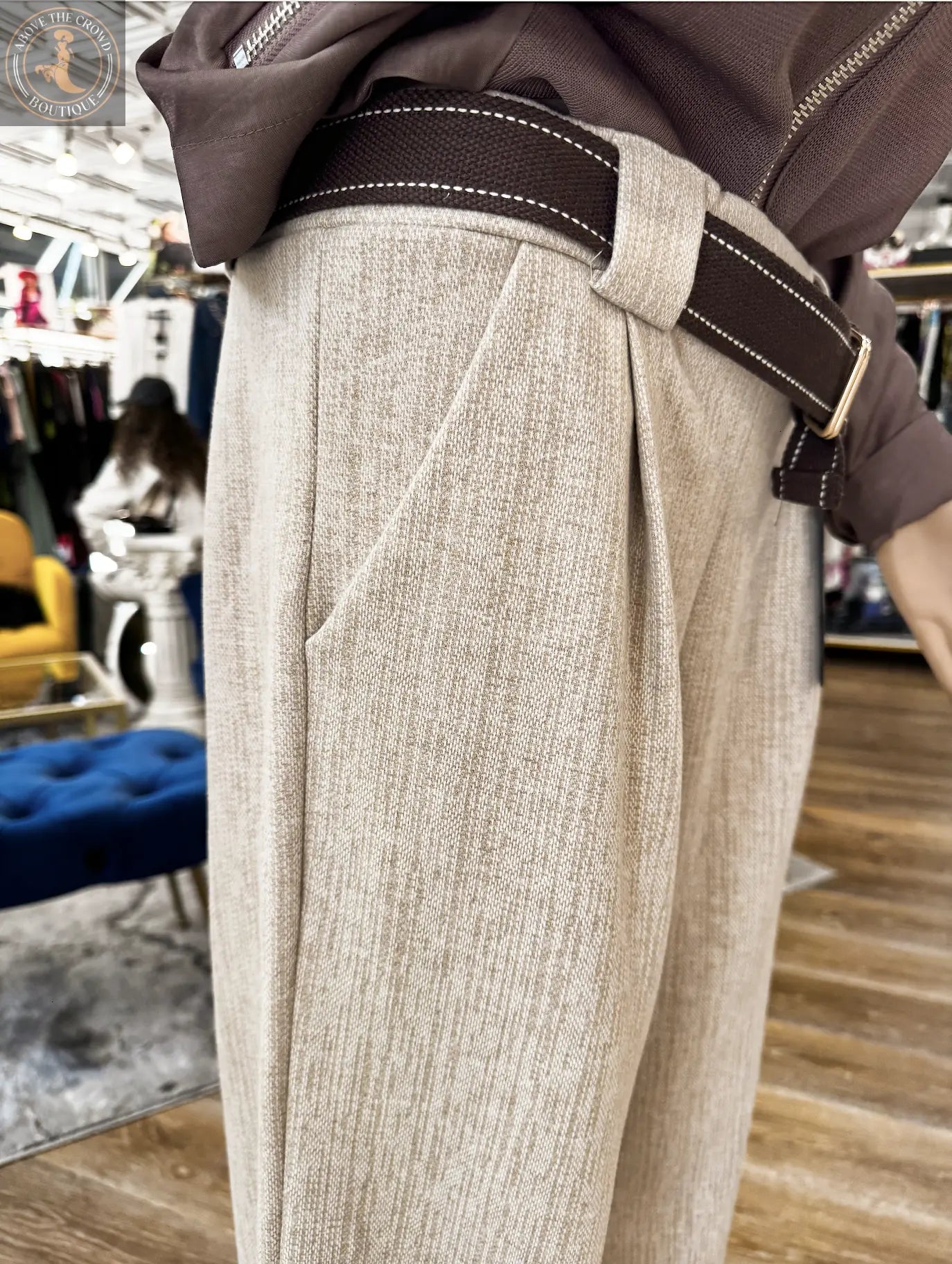 Corduroy Wide-Leg Trousers by Above The Crowd Boutique Karma